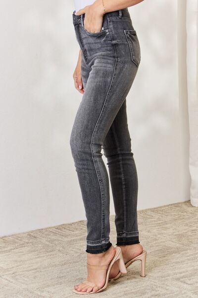 Judy Blue High Waist Tummy Control Release Hem Skinny Jeans(available in plus size)