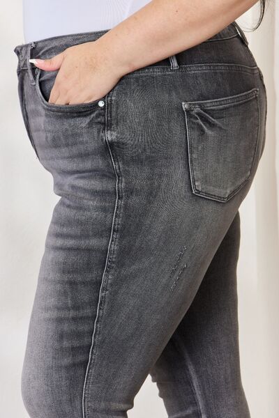 Judy Blue High Waist Tummy Control Release Hem Skinny Jeans(available in plus size)