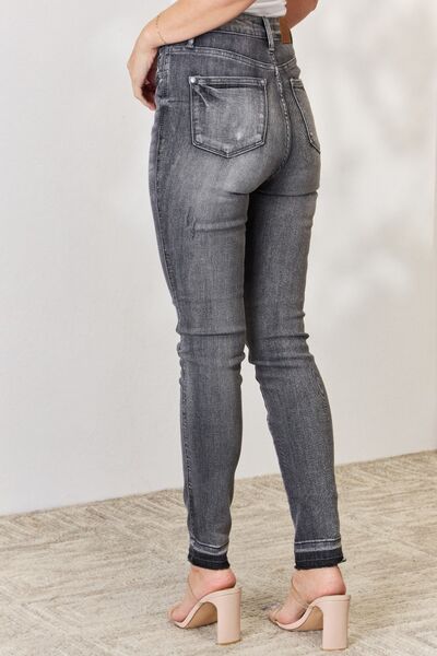 Judy Blue High Waist Tummy Control Release Hem Skinny Jeans(available in plus size)