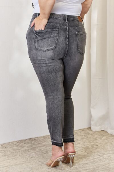 Judy Blue High Waist Tummy Control Release Hem Skinny Jeans(available in plus size)