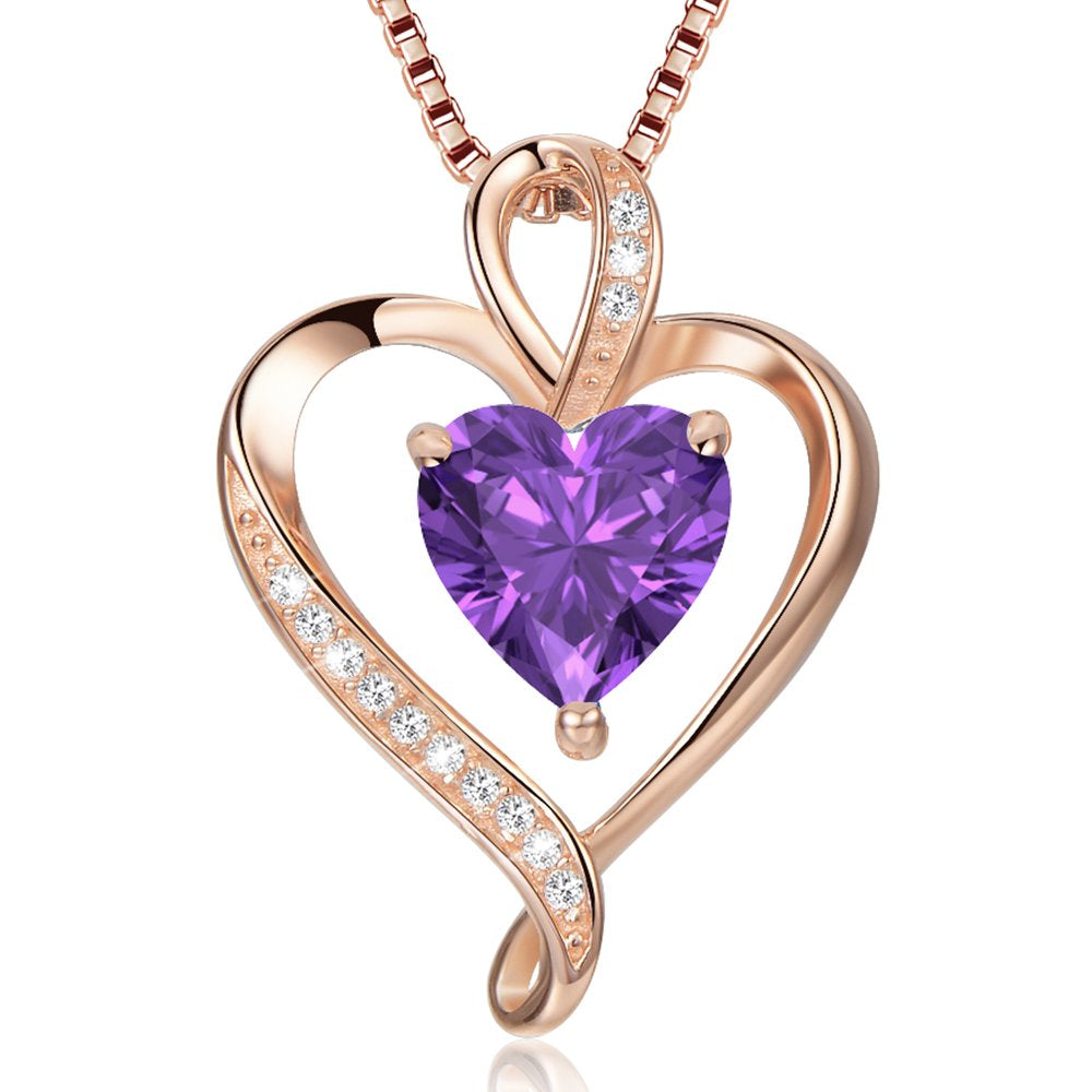Heart Necklaces for Women 925 Sterling Silver Pendant Necklace Rose Gold White Gold/14K Gold Plated Love Necklace for Her Girlfriend Wife Valentines Day Birthday Women Jewelry Gifts 18"+2"