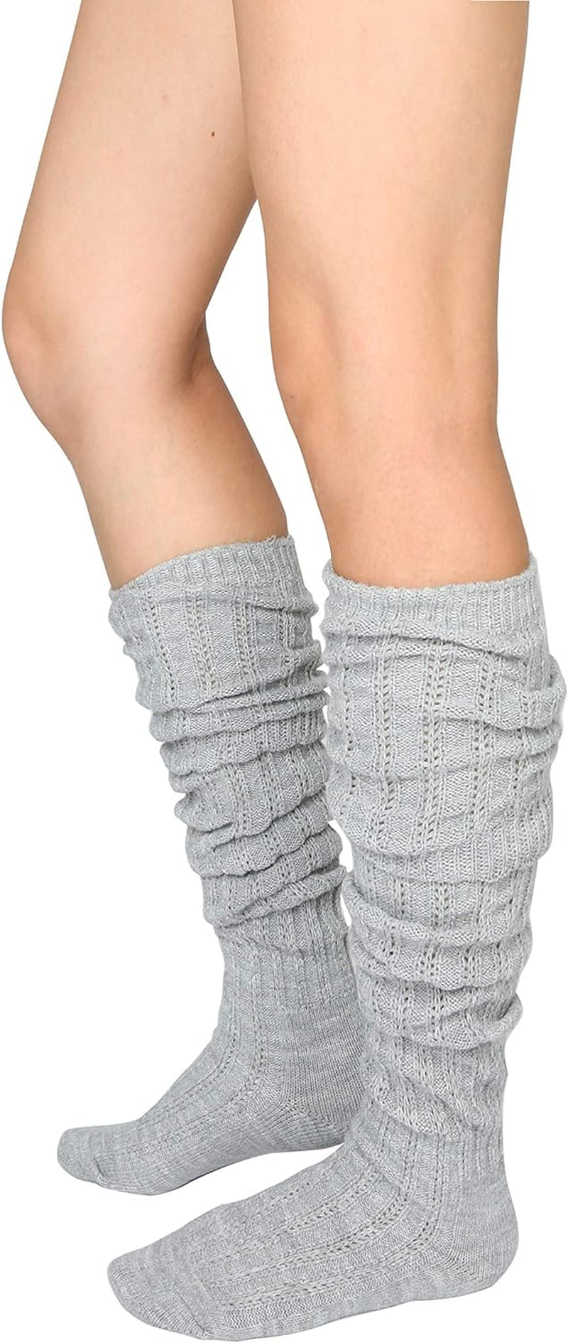 Winter Slouch Top over the Knee High Knit Boot Socks